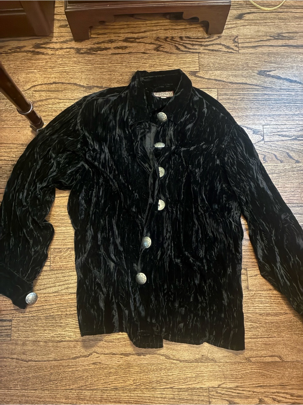 Vintage Double D Ranchwear Black Velvet Button Down